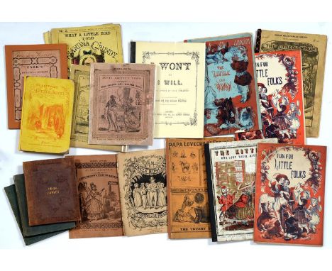 Victorian Illustrated Children's Books. A collection, mainly in wrapers, all with hand coloured illustrations, comprising Tho