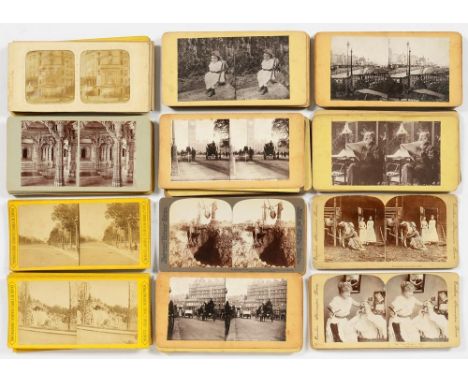 DEBITTE &amp; HERVE PHOTOGRAPHIC CO, PARIS, C1870 STEREO PHOTOGRAPHS OF FRENCH MONUMENTS eighteen, seven hold to light stereo