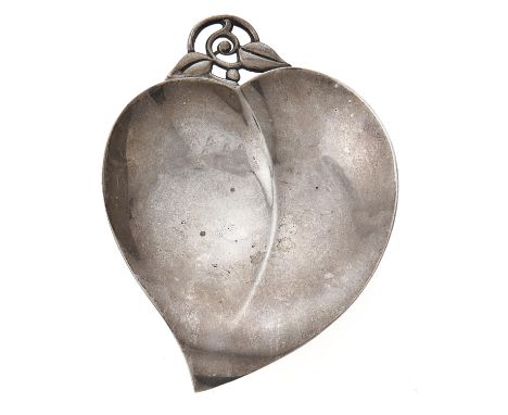 Tiffany &amp; Co. A&nbsp; silver leaf shaped dish, on ball feet, 15cm l, maker's mark and STERLING 22885, 3ozs 13dwts  Light 