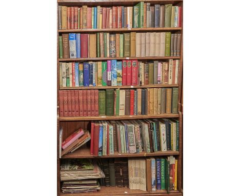 Six shelves of books, miscellaneous general shelf stock, to include early 20th c publishers pictorial bindings, Churchill, lo