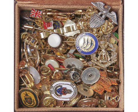 A quantity of giltmetal and giltmetal and enamel lapel and other badges  Good condition