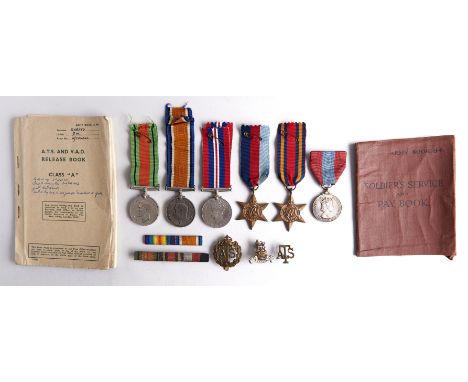 World War I British War Medal 41430 Pte T Shaftow S Stafs R, WWII attributed group of four, 1939-1945 Star, Burma Star, Defen