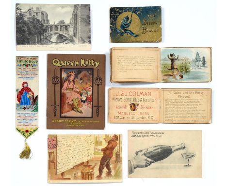 J &amp; J Colman Mustard... Manufacturers - Three Victorian chromolitho illustrated children's booklets, comprising The Sleep