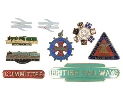 A quantity of giltmetal and enamel railway and other badges, to include Amalgamated Society of Railway Servants, National Saf