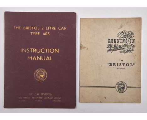 Vintage Motor Cars.&nbsp; &nbsp;Bristol 403 Instruction Manual,&nbsp; illustrated, folding diagrams, original maroon cloth gi