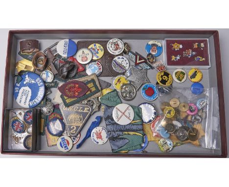 A quantity of Scout badges, toggles, belt buckle and a larger quantity of vintage badges, to include Man from U.N.C.L.E, Spec
