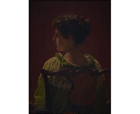 Harold Knight RA, ROI, RP, RWA (1874-1961) - Portrait of a Woman, seated half length in a green dress, signed (or inscribed) 