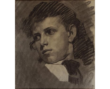 Harold Knight RA, ROI, RP, RWA (1874-1961) - Head of a Girl (Lily Poyser), charcoal, E.S.K. blindstamp, 32.5 x 29.5cm, on the
