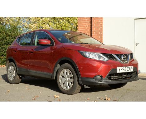 Motor car. On the instructions of executors - 2016 (January) Nissan Qashqai Visa Dig-T, 1197cc, petrol, manual, red, reg YP65