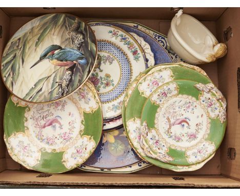 Miscellaneous ornamental ceramics, to include a Royal Doulton dish and plate decorated with pansies, Minton and other plates,