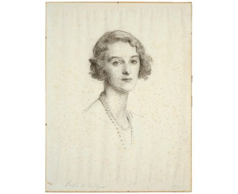 John Singer Sargent RA, RP, RWS (1856-1925) - Freda Dudley Ward, signed and dated 1921, charcoal on paper, 62 x 47cm, origina