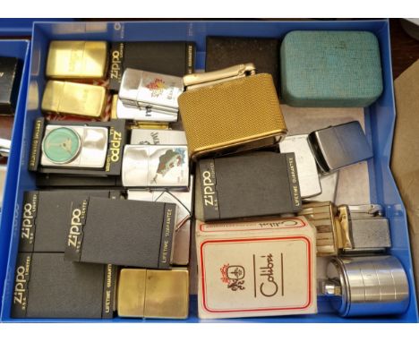 Collection of vintage lighters to include: Zippo, Colibri, solid brass Marlboro etc. (B.P. 21% + VAT)
