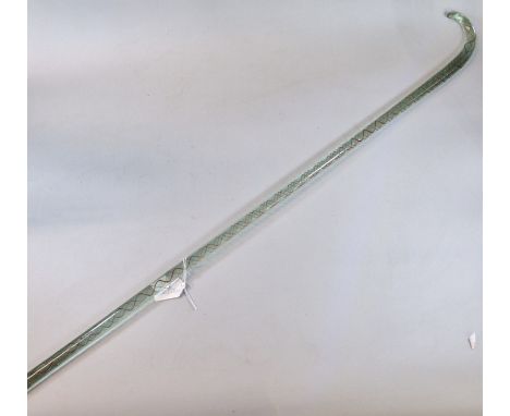 Victorian style glass Nailsea type decorative walking cane. (B.P. 21% + VAT)