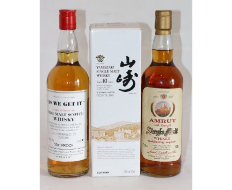 AMRUT Indian Single Malt Scotch Whisky, Special Bottling - May 2006, 70cl, 62.8%; ABERLOUR-GLENLIVET "AS WE GET IT" Pure Malt