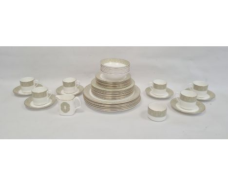 Royal Doulton 'Sonnet' pattern dinner service for six persons to include:- three sizes of plates, coffee cups, saucers, desse