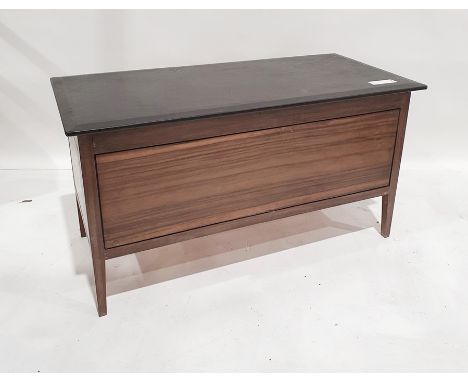Modern trunk with leatherette covered top, 105cm wide x 55cm high 