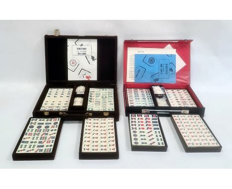 Two boxed Mahjong sets