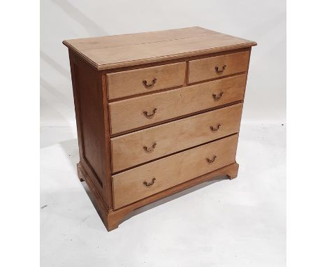 20th century oak chest of two short over three drawers, on bracket feet, 92cm x 91.5cm (Made mid 20th century as a wedding pr