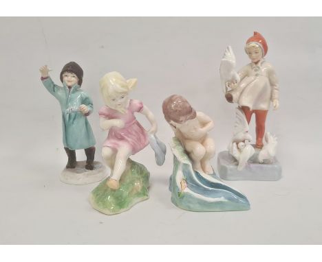 Royal Worcester figures 'March' 3454, 'November' 3418, 'February' 3453 and 'August' 3441 (4)  