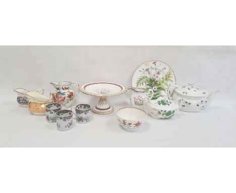 Collection of English pottery and porcelain, late 18th to mid 19th century, printed and painted marks, including a slop bowl 