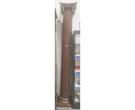Large modern wooden Corinthian column, approx 235cm high 