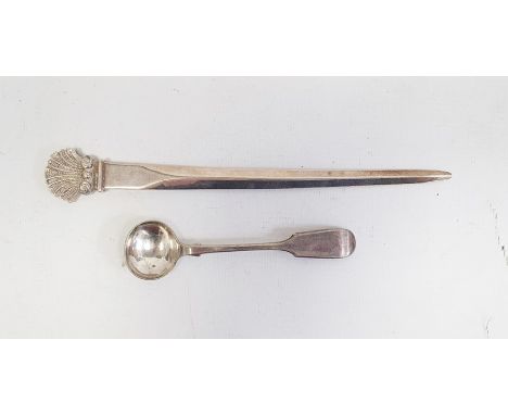 Modern Irish silver meat skewer by The Royal Irish Silver Limited, Dublin 1967, with shell finial, 19.5cm long, approx 1oz an