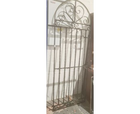 Wrought iron garden gate, 198cm high x 69.5cm wide