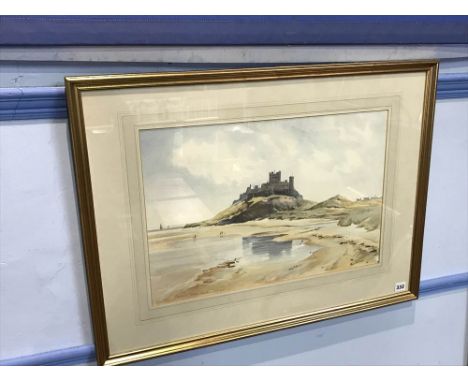 Watercolour, 'Bamburgh Castle, Northumberland', Thomas Wilkinson, 80 x 60cm