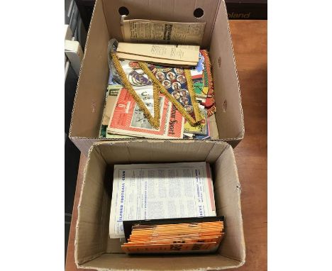 Vintage football programmes and pendants