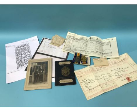 Pair of medals to 91529 PTE D.R. Ruscoe, Durham Light Infantry and associated ephemera