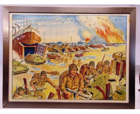 SECOND WORLD WAR - A LARGE DOUBLE-SIDED COLOUR FRENCH EDUCATIONAL PRINTED POSTER BY LA MAISON DES INSTITUTEURS ST. GERMAIN-EN