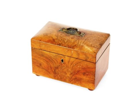 A 19th Century walnut tea caddy