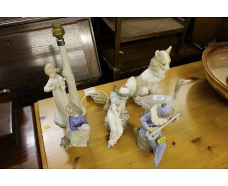 Five various Nao figures and a Nao table lamp