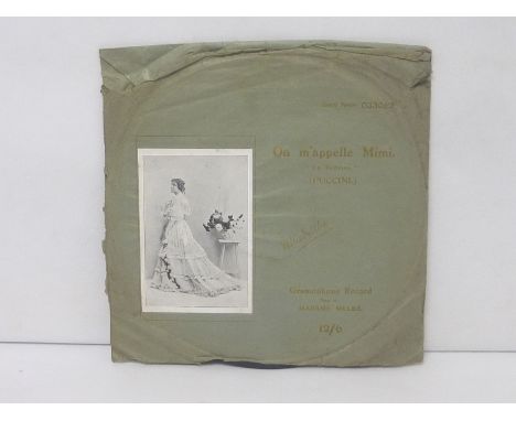 Nellie MELBA - La Boheme (Puccini): On m'apelle Mimi, 12" Gramophone record, pink label, Paris 033062