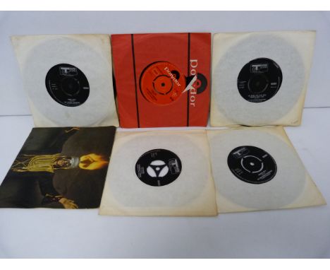 Jimi Hendrix 45rpm UK singles. The Wind Cries Mary, Purple Haze, Hey Joe and Burning Of The Midnight Lamp. Also two other Tra