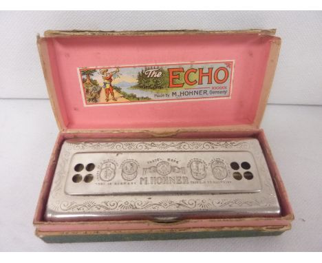 "The Echo Hare" Harmonica, by M Hohner, Germany, boxed.