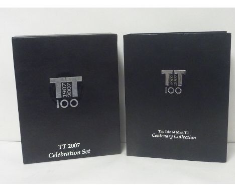 The Isle of Man TT Centenary Collection TT 1907 - 2007 celebration set. Two black presentation box folder containing, officia