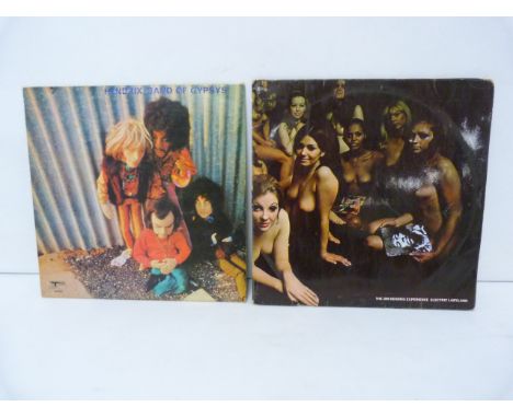 Jimi Hendrix LP's Band of Gypsys puppet sleeve on UK Track records and Electric Ladyland double LP on Track
