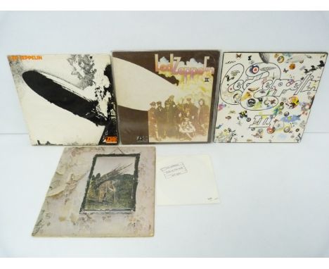 Led Zeppelin's first four UK LP's. All on Plum/Red labels. And Fool in the Rain 45rpm single made in Holland (5)