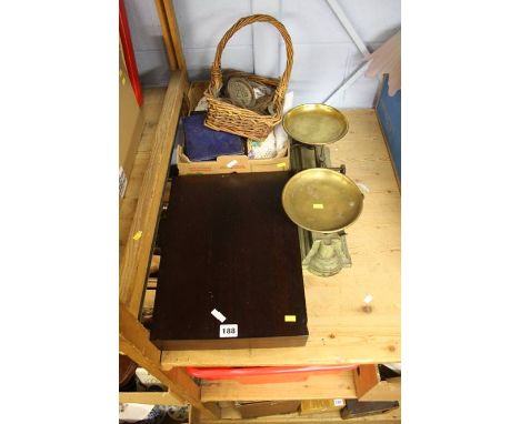 Pair scales, cutlery etc.