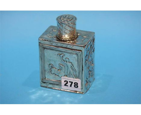 A Continental silver tea caddy.
