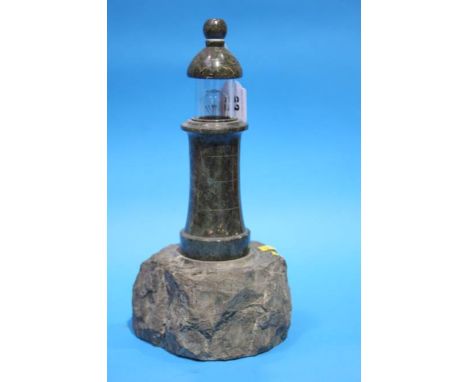 Marble lighthouse table lamp.