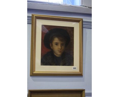 Pastel, unsigned, 'Portrait of a young boy', 28 x 24cm.
