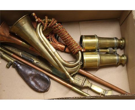 Box including a trumpet bugle etc.