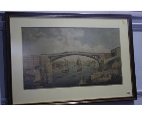 Print of Sunderland bridge, 44 x 74cm.