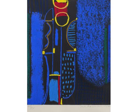 Ackermann, MaxBerlin, 1887 - Unterlengenhardt, 197550,7 x 39,6 cm, R."Rhythmen und Klänge - Festlicher Akkord", 1974. Farbser
