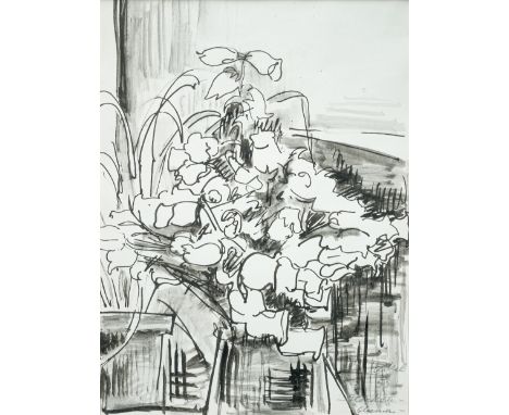 Heckel, ErichDöbeln, 1883 - Hemmenhofen, 197040,5 x 30 cm, R."Glockenblumen"; 1953. Tusch auf Papier. In Bleistift unten rech