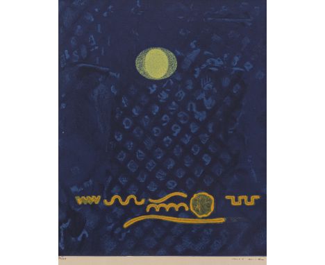 Ernst, MaxBrühl, 1891 - Paris 1976Blattgröße: 59 x 52,5 cm; 35,5 x 28,5 cm, R."Histoire Naturelle II", 1965. Farblithografie 