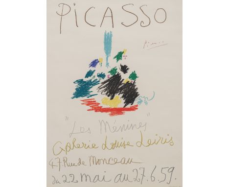 Picasso, Pablo (nach)Malaga, 1881 - Mougins, 197365 x 46,5 cm, R."Picasso - Les Ménines", 1959. Farblithografie auf Papier. A