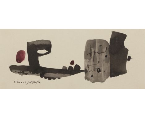 Ehses, EdgarTrier, 1894 - Wiesbaden, 1964Versch., o. R.3 Bl., Ohne Titel, 1961; 1962. Zwei Aquarelle und eine Offsetlithograf